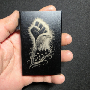 Eagle and fist Engraved Wallet