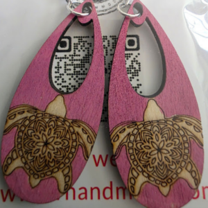 Pink Engraved Earrings