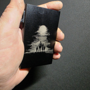 Soldier with family on beach Engraved Wallet
