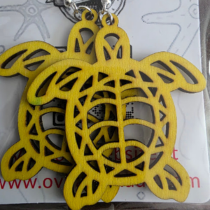 Top Yellow Turtle Engraved Earrings