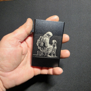 Soldier with his dog Engraved Wallet