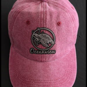 Turtle Pink Cap With Leather Engraved Patch