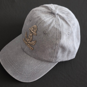 Vintage Wash Cap With Leather Engraved Patch
