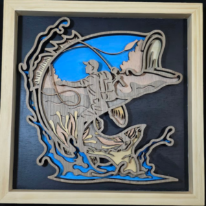 Whale style  3D Wall Art 13.5 x 13.5 Frame