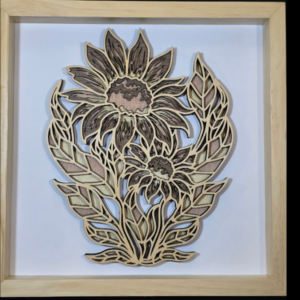 Floral Breeze Flower 3D Wall Art 13.5 x 13.5 Frame