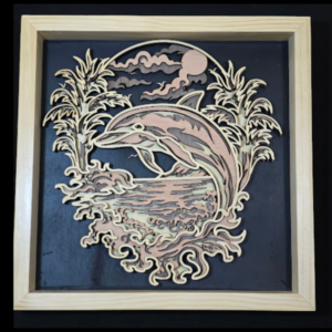 Dolphon Leaves Wall Art 13.5 x 13.5 Frame