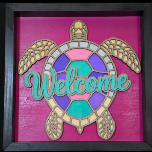 Turtle Welcome Wall Art 13.5 x 13.5 Frame