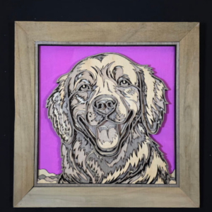 Solstice Line Dog 3D Wall Art 13.5 x 13.5 Frame