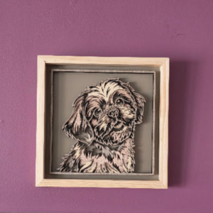 Bold Presence Dog 3D Wall Art 13.5 x 13.5 Frame