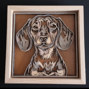 Vortex Line Dog 3D Wall Art 13.5 x 13.5 Frame