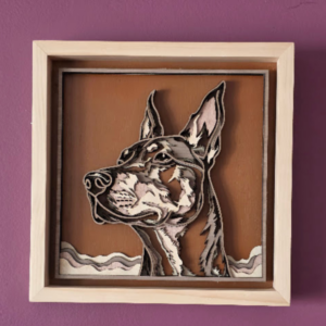 Urban Halo Dog 3D Wall Art 13.5 x 13.5 Frame