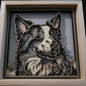 Gravity Style Dog 3D Wall Art 13.5 x 13.5 Frame