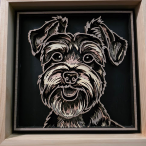 Crystal Edge Dog 3D Wall Art 13.5 x 13.5 Frame
