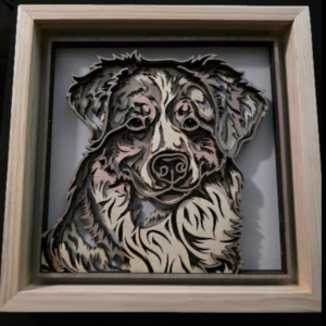 Quantum Style Dog 3D Wall Art 13.5 x 13.5 Frame