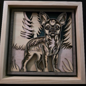 Solar Dog 3D Wall Art 13.5 x 13.5 Frame