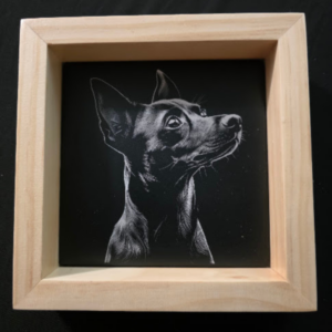 Dog Memory Themed 6×6 Engraved Ceramic Tile Framed