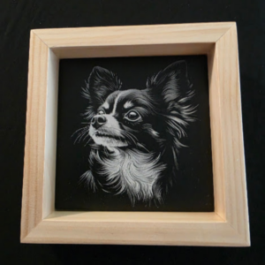 Long haired Chihuahua 6×6 Engraved Ceramic Tile