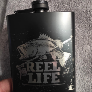 Peel Life Engraved Flask