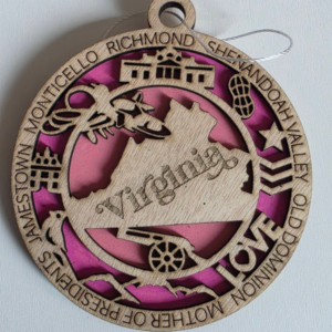 Virginia Engraved Ornament