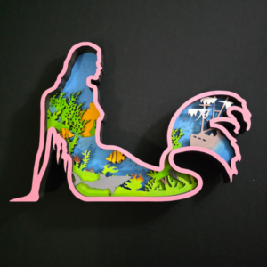 Mermaid layered pink Unframed Wall Art