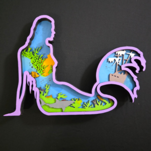 mermaid layered purple Unframed Wall Art