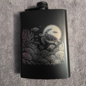 Sea Turtle Engraved Flask