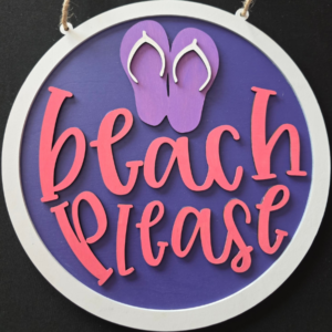 Beach Please pink Unframed Wall Art