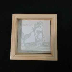 Mermaid PremiumThemed 6×6 Engraved Ceramic Tile Framed
