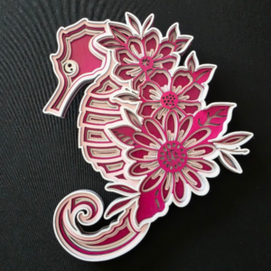 Pink Seahorse Unframed Wall Art