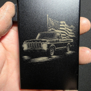 Classic Ford w/ flag Engraved Wallet