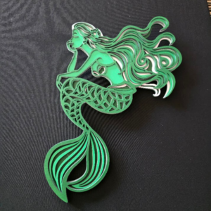 Green Mermaid Serenity Unframed Wall Art