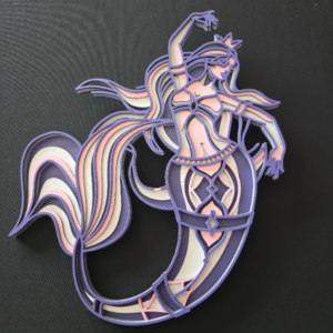 Gradient Mermaid Bliss Unframed Wall Art