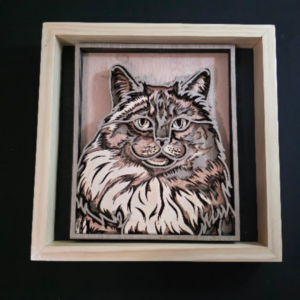 Willow Cat 3D Wall Art 13.5 x 13.5 Frame