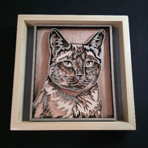 Silver Brook Cat 3D Wall Art 13.5 x 13.5 Frame