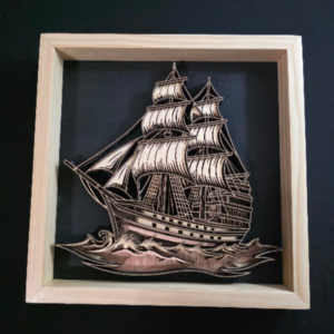 Voyage Boat 3D Wall Art 13.5 x 13.5 Frame