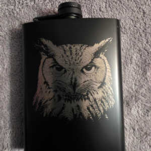 Owl Engraved Flask