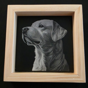 Dog's Devotion 6×6 Engraved Ceramic Tile Framed