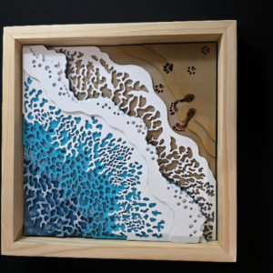 Waves 3D Wall Art 13.5 x 13.5 Frame