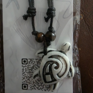White Turtle Engraved Necklace