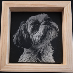 Heartbeat at My Feet 6×6 Engraved Ceramic Tile Framed