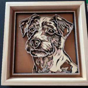 Maple Crest Dog 3D Wall Art 13.5 x 13.5 Frame