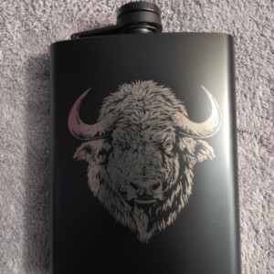 Mountain Goat Engraved Flask
