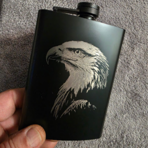 Eagle Pattern Engraved Flask