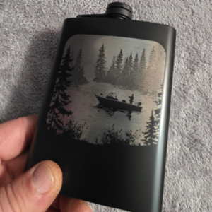 Boat Pattern Engraved Flask