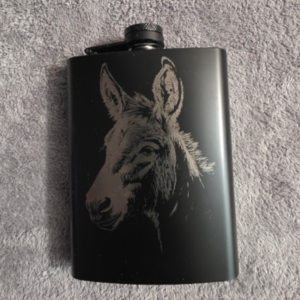 Premium Donkey  Engraved Flask