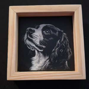 Soulful Love Paws 6×6 Engraved Ceramic Tile Framed