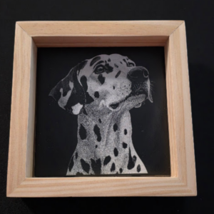 Paws & Hearts 6×6 Engraved Ceramic Tile Framed