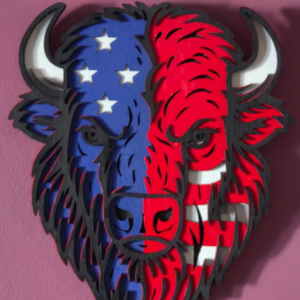 Red Blue Face  Unframed Wall Art