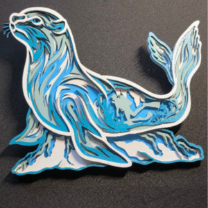 Sea Lion Engraved Unframed Wall Art